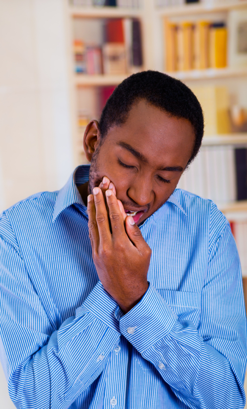 Woman with a tooth ache